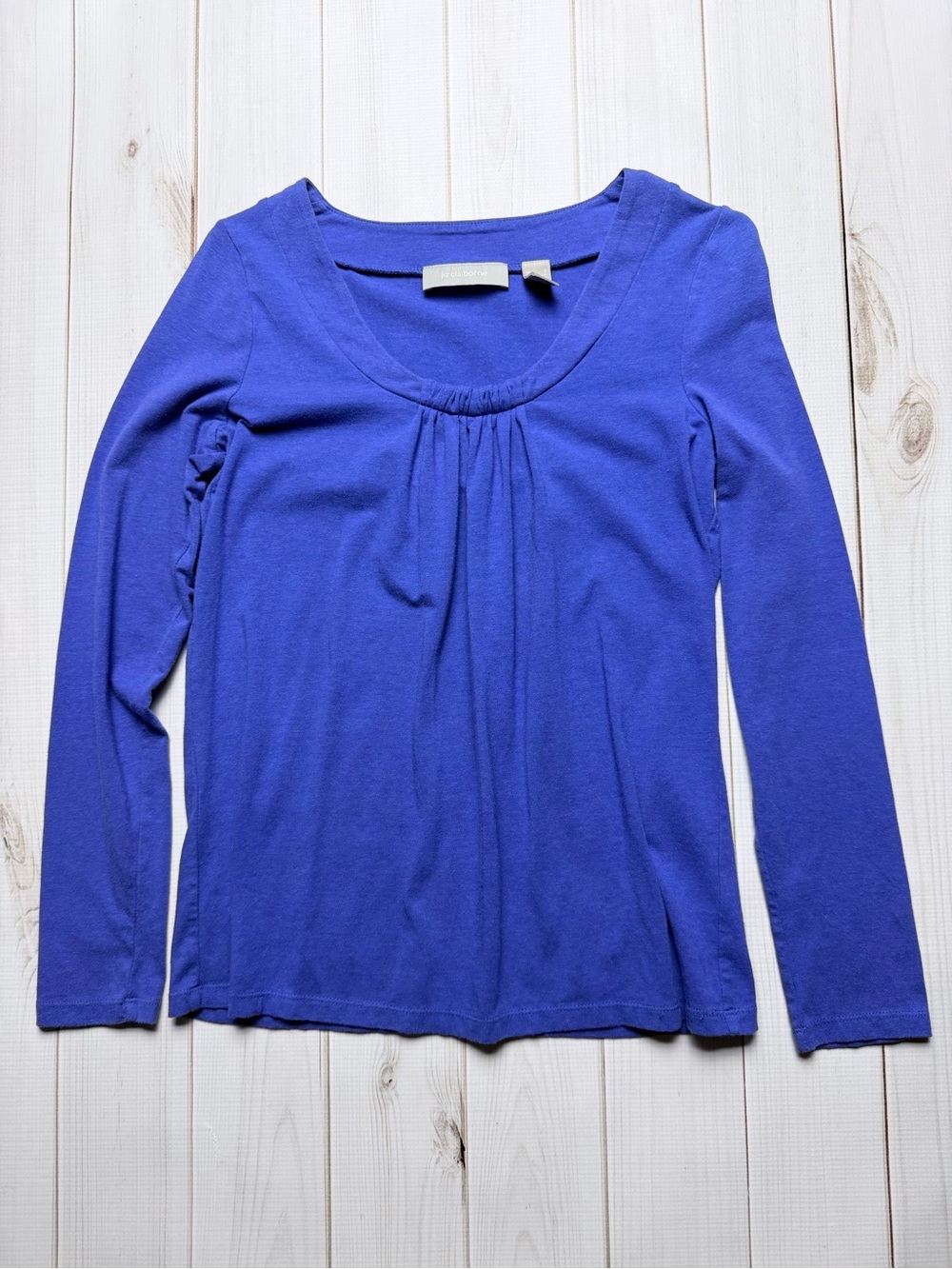 Liz Claiborne Cobalt Scoop-Neck Top